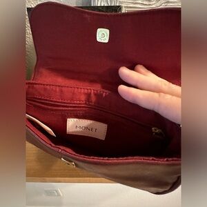 Monet red cherry leather handbag